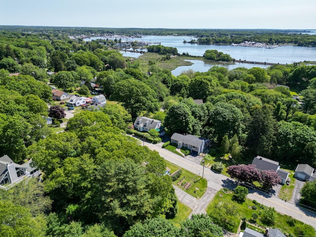121 Warren Ave, Groton, CT 06355 - bird's eye view of a nearby body of water and a heavily wooded area
