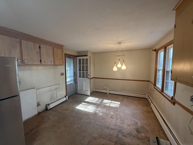 49 Carver Cir, Simsbury, CT 06070 - unfurnished dining area with a baseboard radiator and baseboards
