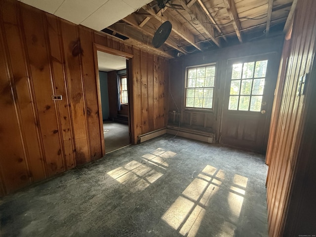 49 Carver Cir, Simsbury, CT 06070 - unfurnished room with a baseboard radiator and wood walls