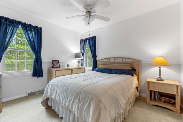 39 Munn Rd, Southbury, CT 06488 - bedroom with carpet, multiple windows, baseboards, and a ceiling fan