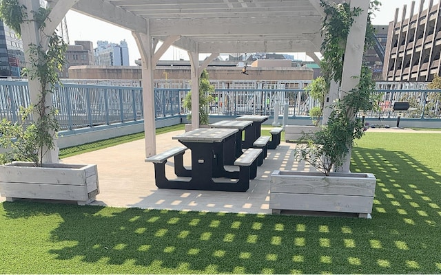 25 Forest St Unit 11A, Stamford, CT 06901 - view of community featuring a pergola and a patio area