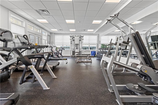 66 High St Unit 17, Guilford, CT 06437 - workout area featuring a drop ceiling