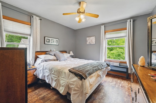 687 Beacon Valley Rd, Naugatuck, CT 06770 - bedroom with dark wood-style floors and a ceiling fan