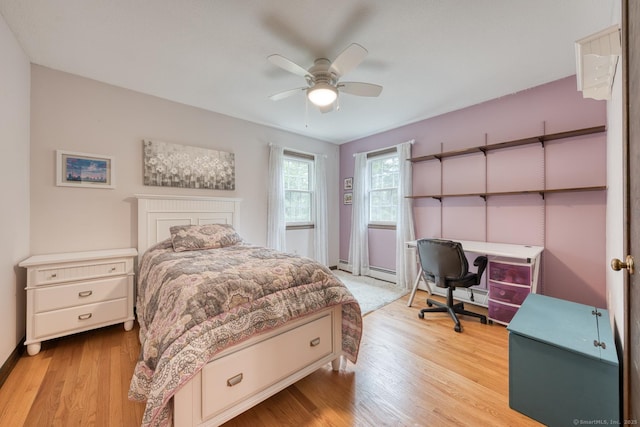 24 Marbella Ln, Tolland, CT 06084 - bedroom featuring light wood-style flooring, baseboards, and ceiling fan