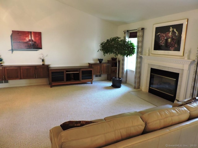 2 Abbewood Dr Unit 2, Enfield, CT 06082 - living area featuring light carpet and a fireplace with flush hearth
