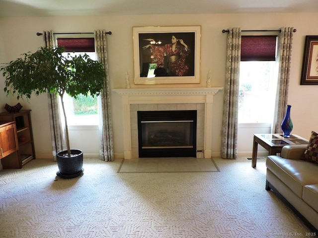 2 Abbewood Dr Unit 2, Enfield, CT 06082 - carpeted living room featuring a tile fireplace