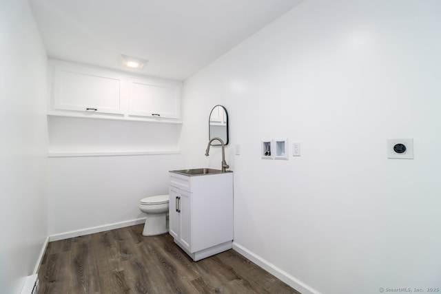 4 Deer Run Trl, Sherman, CT 06784 - bathroom featuring toilet, wood finished floors, vanity, and a baseboard heating unit