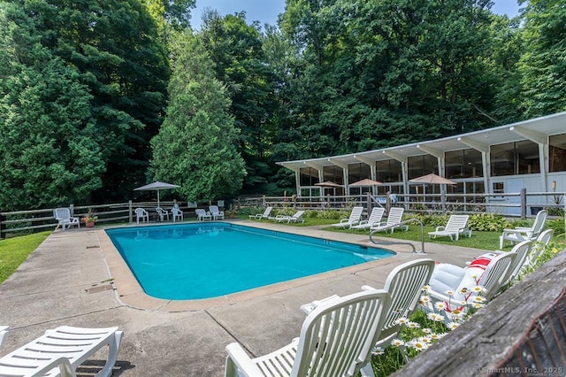 4 Deer Run Trl, Sherman, CT 06784 - view of swimming pool featuring a patio area