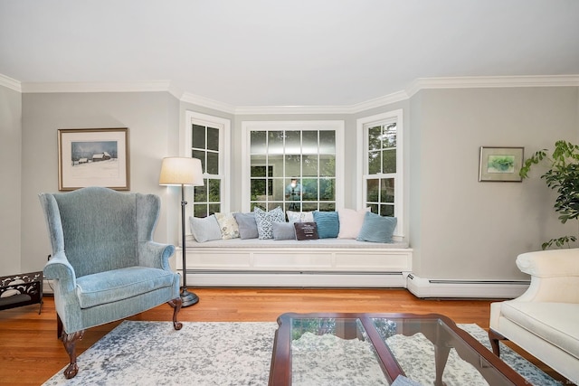 67 Great Hill Rd, Ridgefield, CT 06877 - sitting room with crown molding, wood finished floors, and a baseboard heating unit
