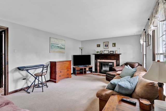 47 Edrow Rd, Bristol, CT 06010 - living area featuring carpet floors and a fireplace