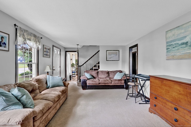 47 Edrow Rd, Bristol, CT 06010 - carpeted living area featuring stairway