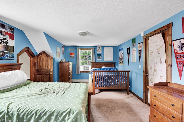 47 Edrow Rd, Bristol, CT 06010 - bedroom featuring a textured ceiling, carpet flooring, baseboard heating, and cooling unit