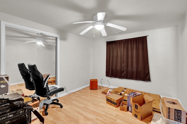 28 Kulper Rd, New Britain, CT 06051 - office space with a ceiling fan, wood finished floors, and baseboards