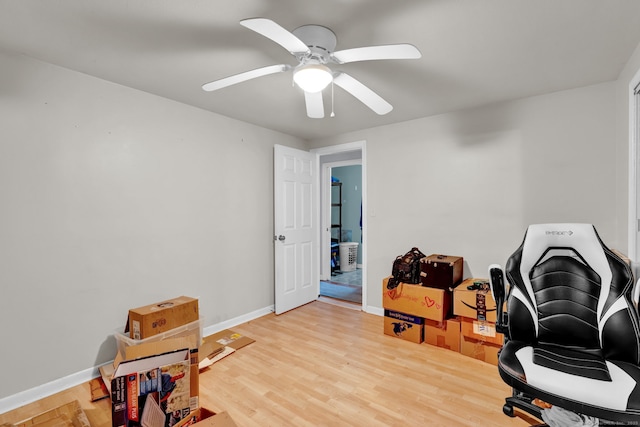 28 Kulper Rd, New Britain, CT 06051 - home office featuring a ceiling fan, baseboards, and light wood-style floors