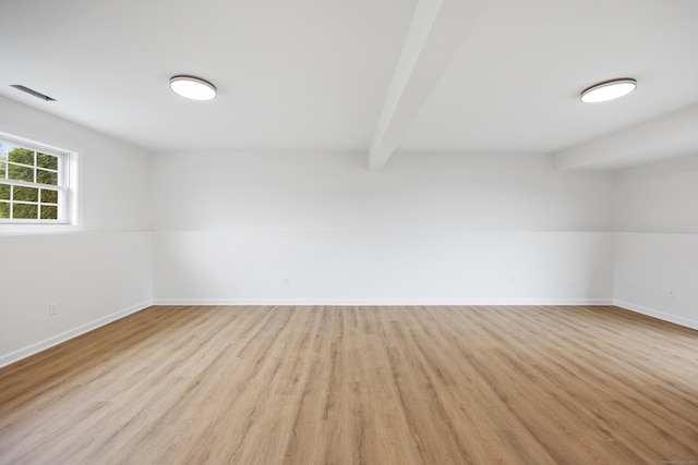 23 Shadybrook Ln, Waterbury, CT 06706 - spare room featuring wood finished floors and beam ceiling
