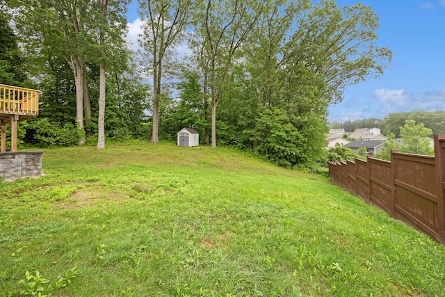 23 Shadybrook Ln, Waterbury, CT 06706 - view of yard featuring a shed and a deck
