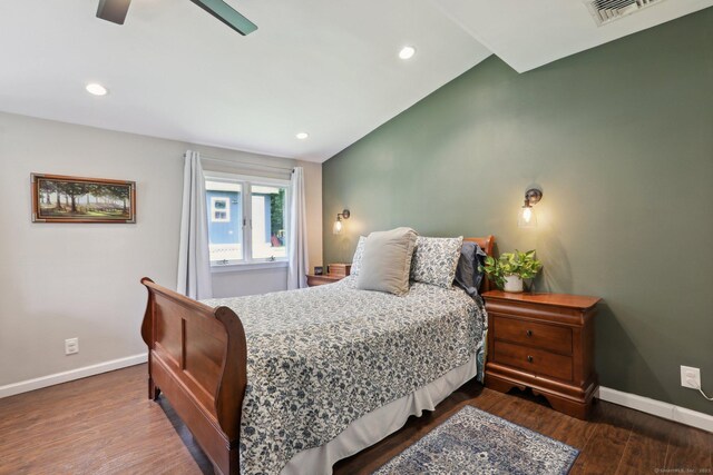 52 Berkshire Dr, Brookfield, CT 06804 - bedroom with baseboards, wood finished floors, recessed lighting, and a ceiling fan