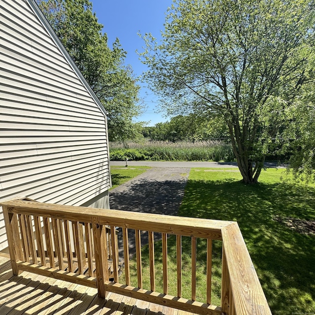 98 N Atwater St, East Haven, CT 06512 - wooden deck with a lawn