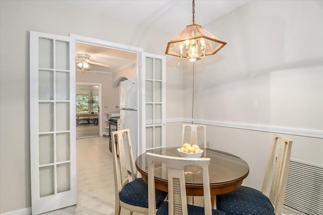 8 Fulton Dr, New Fairfield, CT 06812 - dining space with a chandelier and a ceiling fan