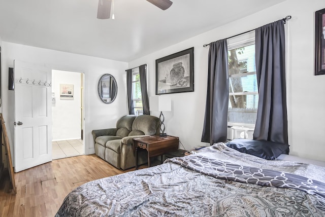165 Connecticut Ave, New London, CT 06320 - bedroom featuring light wood-style flooring and a ceiling fan
