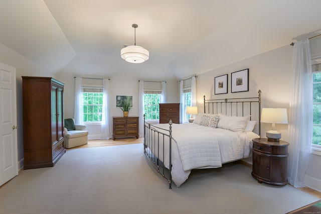 38 Old Trolley Rd, Ridgefield, CT 06877 - bedroom with baseboards, vaulted ceiling, and light wood-style floors