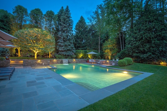 38 Old Trolley Rd, Ridgefield, CT 06877 - outdoor pool with a patio and a lawn