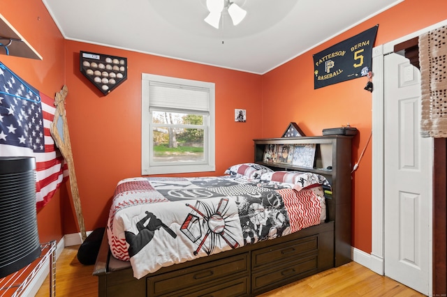 2 Pine Hill Rd, New Fairfield, CT 06812 - bedroom with wood finished floors, ornamental molding, baseboards, and a ceiling fan