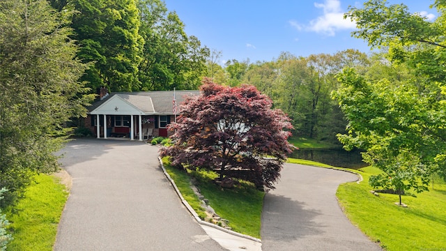 2 Pine Hill Rd, New Fairfield, CT 06812 - view of front of property with driveway and a chimney