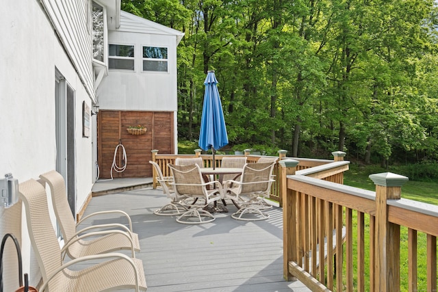 2 Pine Hill Rd, New Fairfield, CT 06812 - wooden deck with outdoor dining space