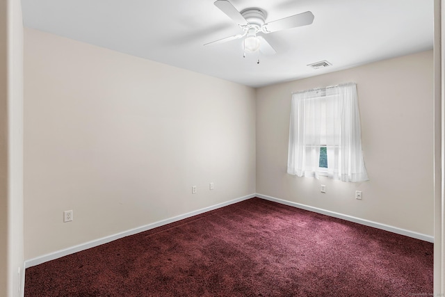 142 Summit St Unit 142, Norwich, CT 06360 - spare room featuring dark carpet, ceiling fan, and baseboards