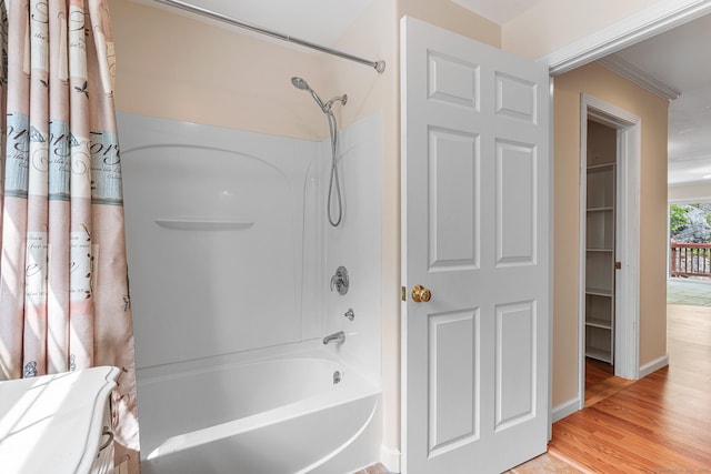 142 Summit St Unit 142, Norwich, CT 06360 - full bathroom with shower / tub combo, wood finished floors, and vanity