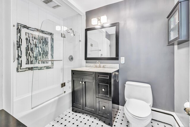 6 Rivergate Woods, Wilton, CT 06897 - full bath featuring bath / shower combo with glass door, vanity, toilet, and baseboards