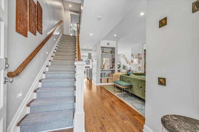 40 Temple Ct Unit 40, New Haven, CT 06511 - stairs with wood finished floors and recessed lighting