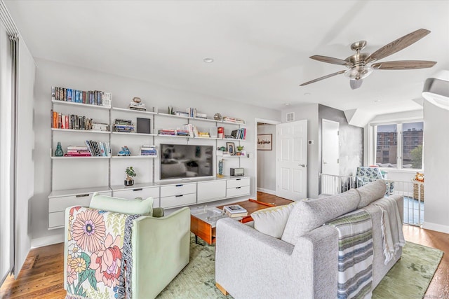40 Temple Ct Unit 40, New Haven, CT 06511 - living room featuring a ceiling fan and light wood-style floors