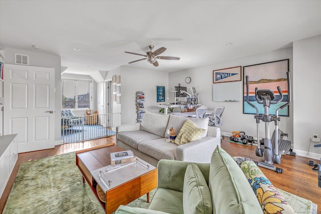 40 Temple Ct Unit 40, New Haven, CT 06511 - living room with a ceiling fan, wood finished floors, and recessed lighting
