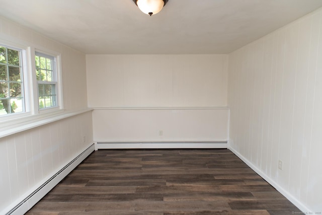 498 Long Hill Ave, Shelton, CT 06484 - spare room with a baseboard radiator and dark wood-type flooring