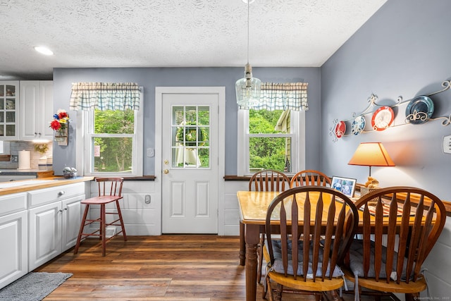 103 Pine St, Columbia, CT 06237 - dining room featuring a textured ceiling and dark wood-type flooring