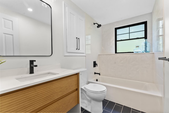 193 Stoner Dr, West Hartford, CT 06107 - bathroom featuring shower / washtub combination, vanity, and tile patterned floors