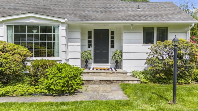 22 Douglas Dr, Norwalk, CT 06850 - property entrance featuring a shingled roof