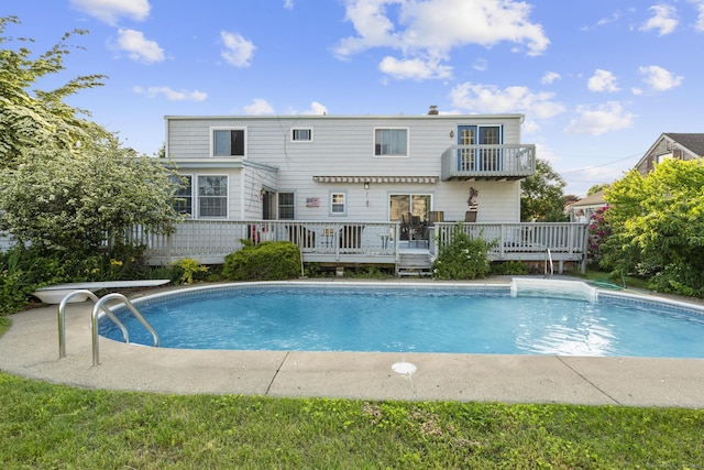 112 Vermont Ave, Stratford, CT 06615 - swimming pool featuring a wooden deck