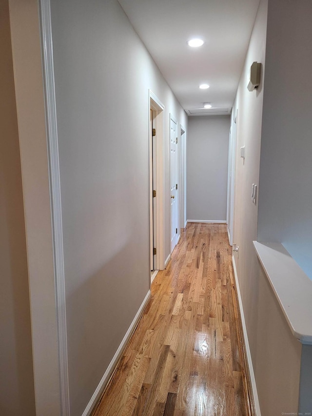 24 Wiscassett Ave, Hamden, CT 06518 - corridor featuring light wood finished floors, baseboards, and recessed lighting