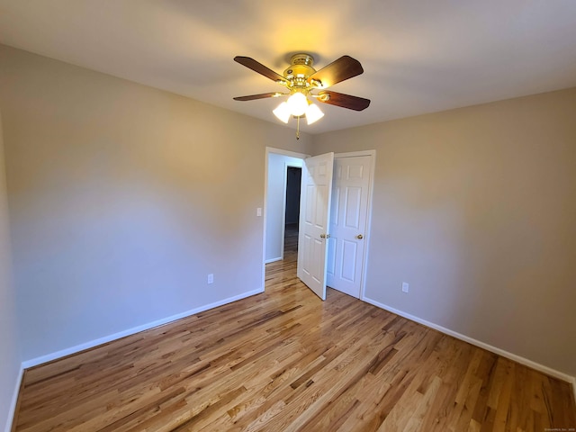 24 Wiscassett Ave, Hamden, CT 06518 - empty room with baseboards, light wood finished floors, and ceiling fan
