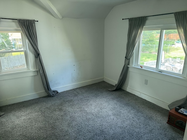 52 Platt St, Bridgeport, CT 06606 - spare room with carpet, vaulted ceiling, and baseboards
