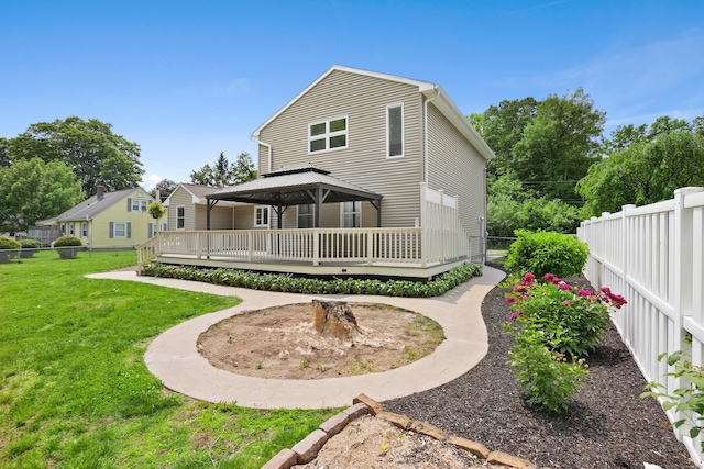 8 Palmer Ln, Oxford, CT 06478 - rear view of property with a gazebo and a deck