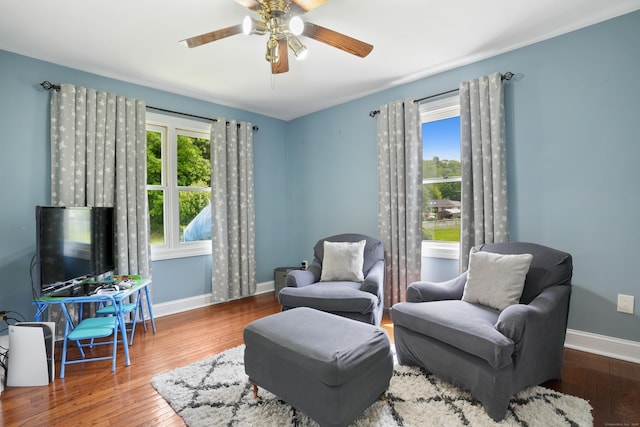 8 Palmer Ln, Oxford, CT 06478 - living area with a ceiling fan and wood finished floors