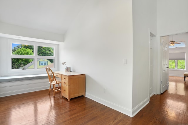 8 Palmer Ln, Oxford, CT 06478 - office with high vaulted ceiling and dark wood finished floors