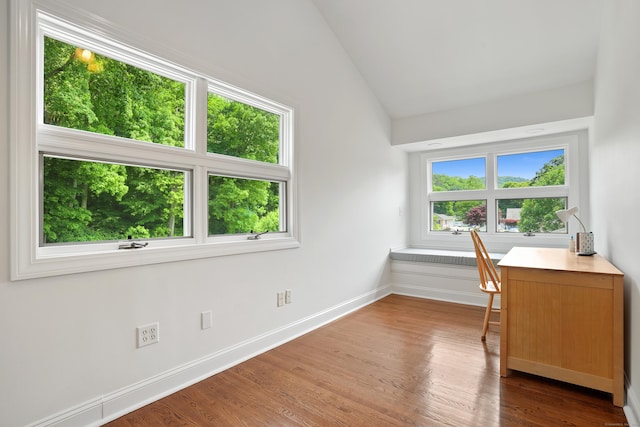 8 Palmer Ln, Oxford, CT 06478 - home office with lofted ceiling and wood finished floors