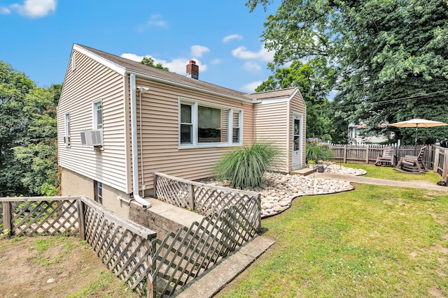 103 Mount Pleasant St, Derby, CT 06418 - view of side of home featuring a chimney and cooling unit