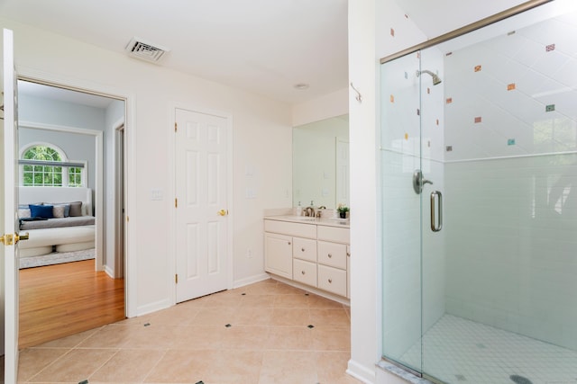 17 Joanne Ln, Weston, CT 06883 - ensuite bathroom featuring vanity, a shower stall, and tile patterned floors