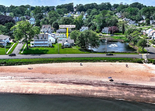 660 Ocean Ave, West Haven, CT 06516 - aerial view of residential area with a large body of water and a tree filled landscape